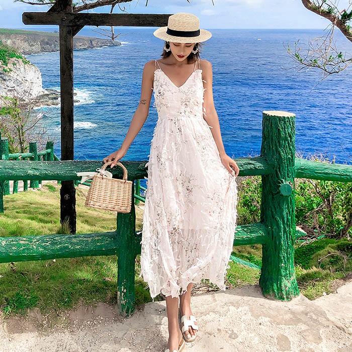 ボヘミアン風 レディース ワンピース マキシ丈 セクシー ビーチ リゾートワンピ 南国 薄地 白 送料無料 Mi3571 Shiawase Clothes 通販 Yahoo ショッピング