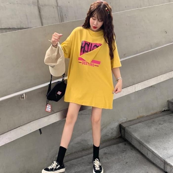 レディース 夏 かっこいい バックプリント 隠れ文字 プリント 半袖 オーバーサイズ レタード 送料無料 Na6567 Shiawase Clothes 通販 Yahoo ショッピング