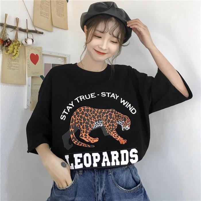 派手かわ 原宿系 ストリート カジュアル かっこいい ヒョウイラスト ビッグシルエット 半袖 送料無料 Ok2876 Shiawase Clothes 通販 Yahoo ショッピング