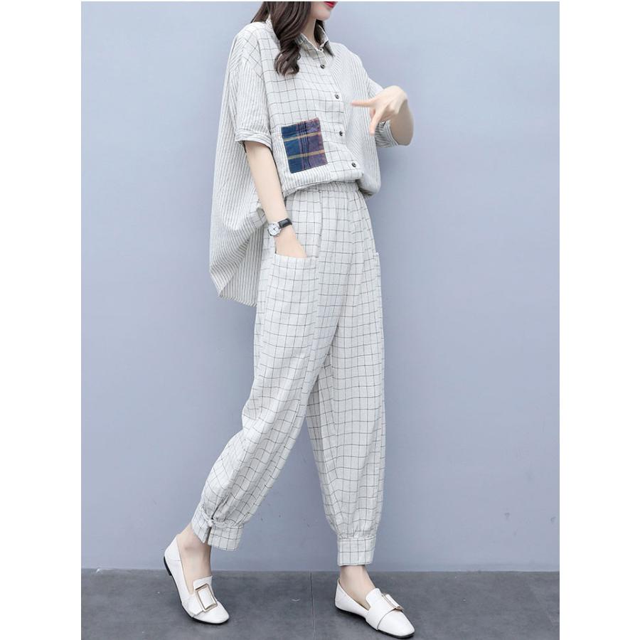レディースセットアップ カジュアル 夏 通勤 パンツセット チェック セットアップ レディース 夏 送料無料 Om5709 Shiawase Clothes 通販 Yahoo ショッピング