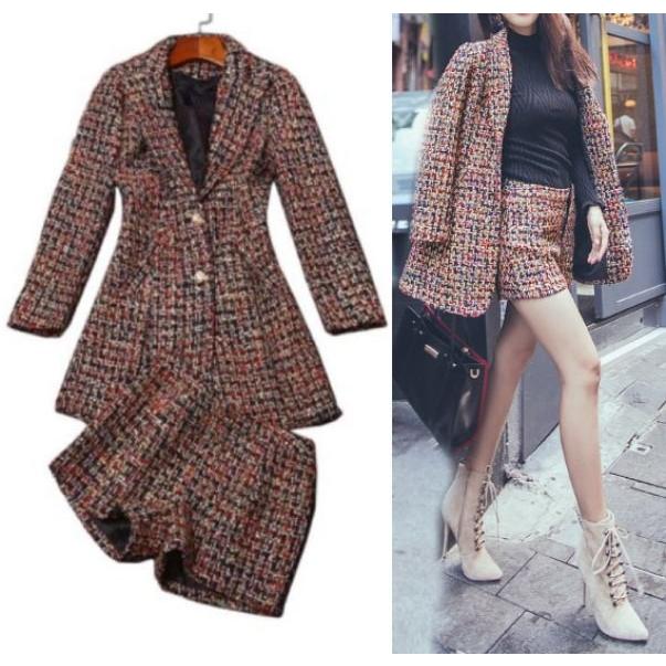 セットアップ パンツスーツ 2点セット ミックスツイード ジャケット ウエストシェイプ 送料無料 Sc0985 Shiawase Clothes 通販 Yahoo ショッピング