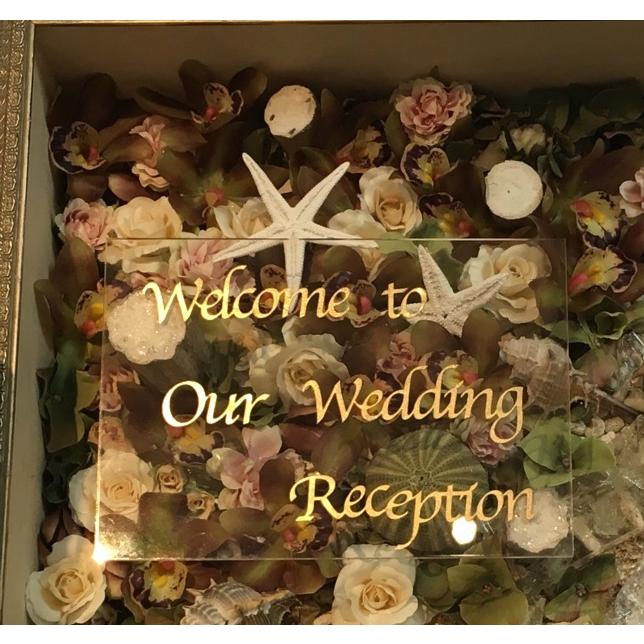 ウェルカムボード用シール 金色 文字 筆記体 1枚「Welcome to Our Wedding Reception」ゴールド｜shiawase-deli｜07