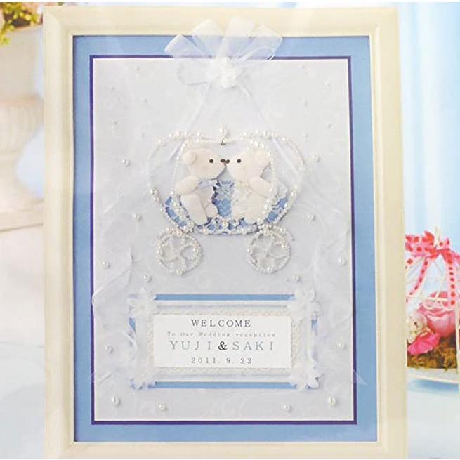 額付き ベアと馬車のウェルカムボード ブルー 手作りキット 結婚式 結婚祝い 花嫁diy Bearwb B 幸せデリバリー 通販 Yahoo ショッピング