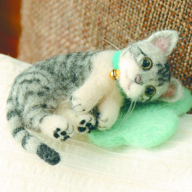 うちのこ サバトラ 手作りキット 羊毛フェルト 手芸 猫 ぬいぐるみ
