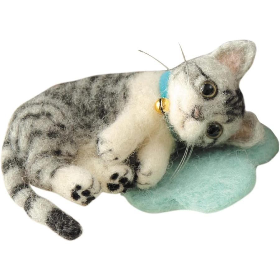 うちのこ サバトラ 手作りキット 羊毛フェルト 手芸 猫 ぬいぐるみ