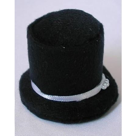 メタルパーツ ハット 黒ブラック ウールフェルト 1点物ハンドメイド