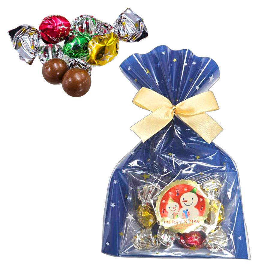 夜空に星がきらめく クリスマス プチギフト1個 キラキラ チョコレート