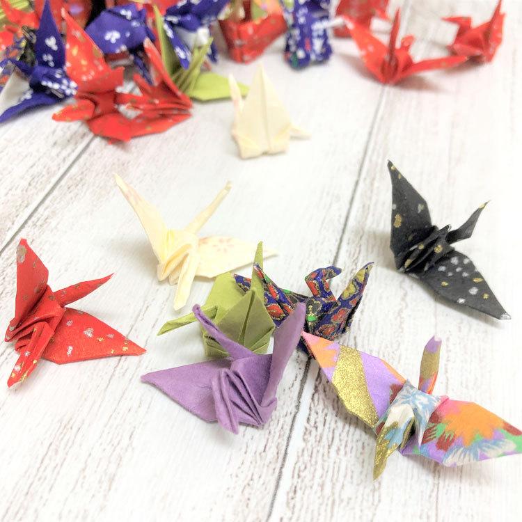 ミニ 折り鶴 シャワー 300羽 和柄と無地 ゲスト参加型 結婚式 卒