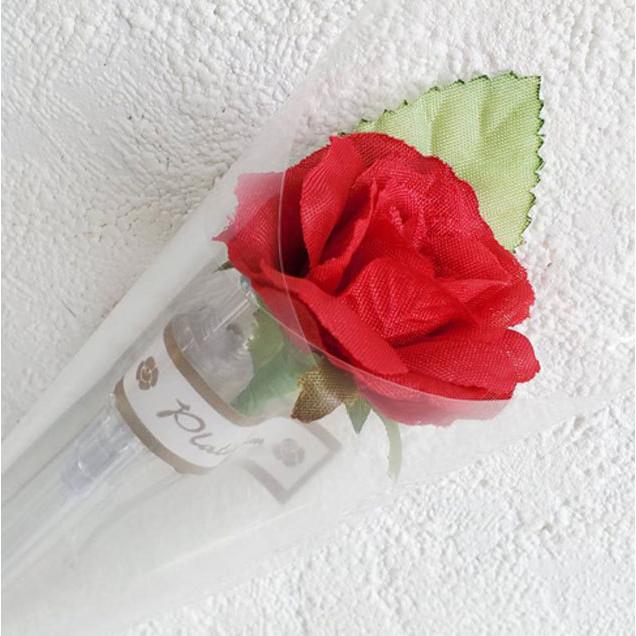 レッドローズ ボールペン1本 プチギフト フラワー ミニ花束 結婚式 ホワイトデー 薔薇｜shiawase-deli｜02