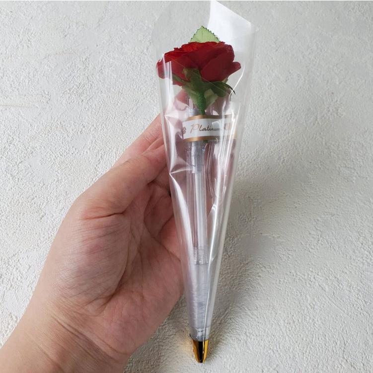 レッドローズ ボールペン1本 プチギフト フラワー ミニ花束 結婚式 ホワイトデー 薔薇｜shiawase-deli｜03