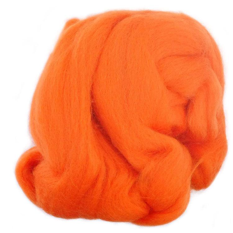 羊毛フェルト玉「ソリッド」16 橙色（キャロットオレンジ）50g×3玉
