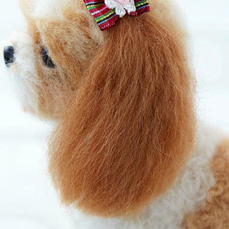 羊毛フェルト玉「植毛ストレート」白毛（ホワイト）3玉セット リアルな