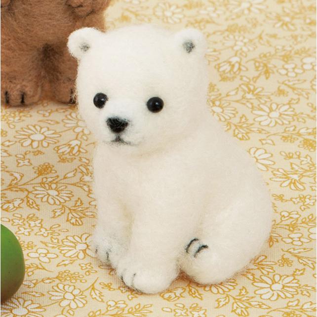 Aページ 白くまと茶ぐまキーホルダー ハンドメイド 羊毛フェルト hm441-605up.jpg