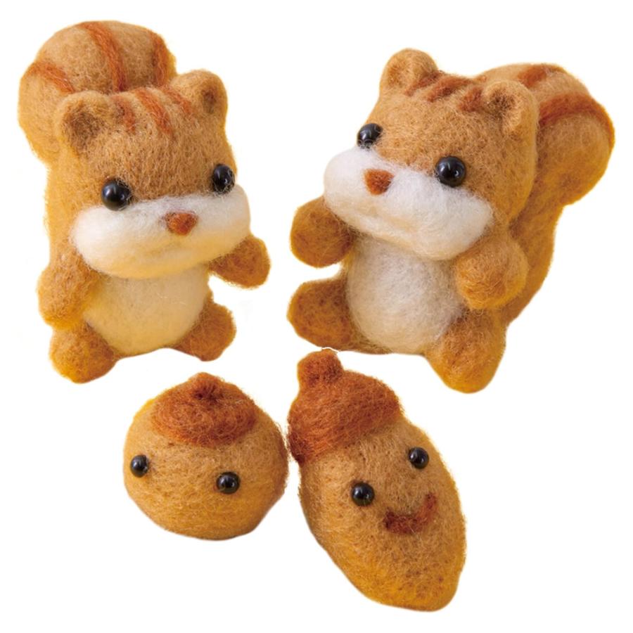 リス と ドングリ 手作りキット フェルトマスコット フェルト手芸 栗鼠