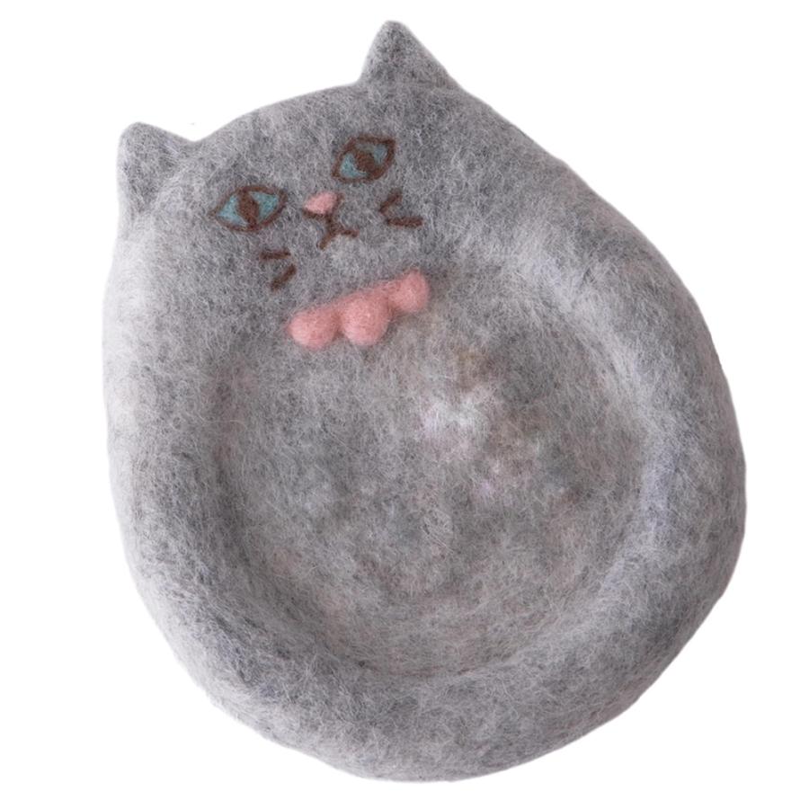 スターターセット付き 猫 の トレー 手作りキット 羊毛フェルト手芸 
