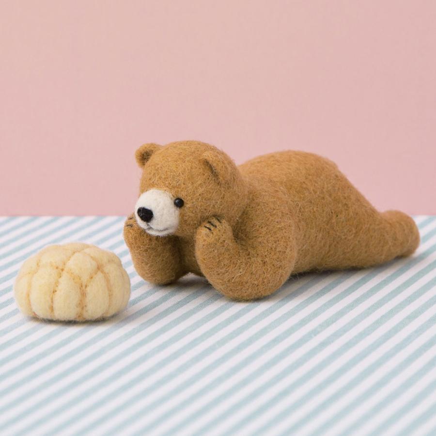 茶色くま と メロンパン 手作りキット フェルト手芸 フェルト