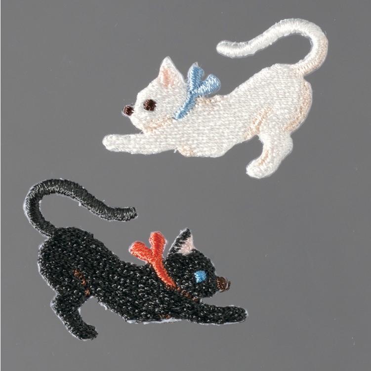 プペ刺繍ワッペン 白猫と黒猫 2匹 3セット 手作り ハンドメイド レッスンバッグ アイロン接着 Diy Hm457 942 幸せデリバリー 通販 Yahoo ショッピング