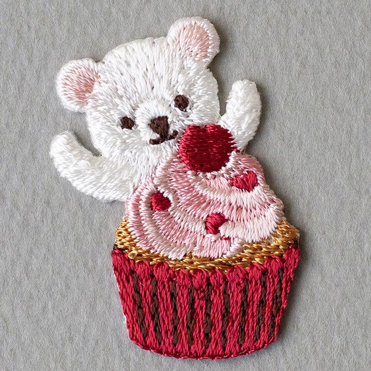 ディズニー 刺繍ワッペン 3枚セット シロクマ プペ刺繍ワッペン（しろくまマフィンにワーイ）3枚入り 手作り