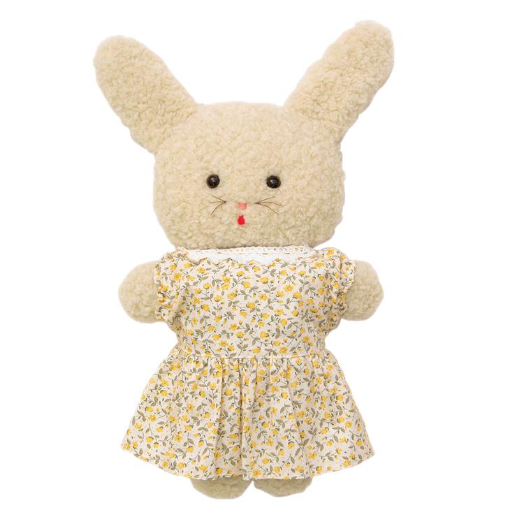 綿・針・ペレット50g付き うさぎ の ぬいぐるみ1体 と 小花柄 コットン