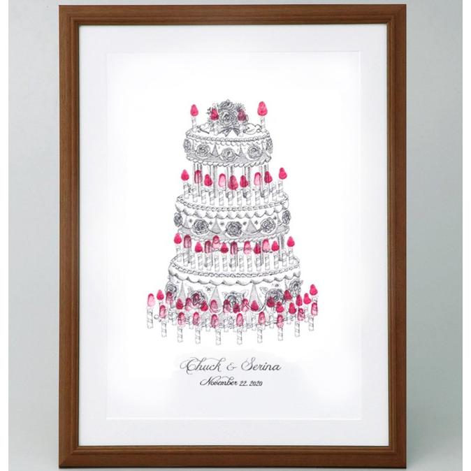 ウェディングケーキのウェルカムボード マルカmサイズ 結婚式 ゲスト参加型 50 100名用 スタンプ 拇印 指紋 P76 Ma03 D1 幸せデリバリー 通販 Yahoo ショッピング