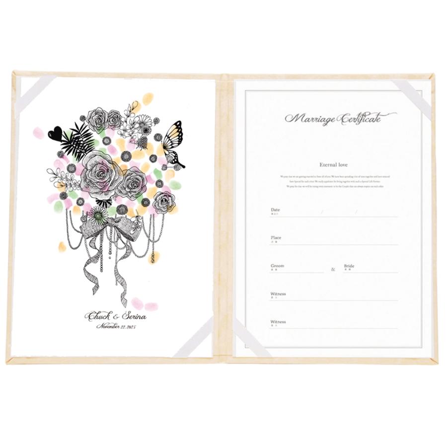 時間指定不可 お急ぎの方限定 ローズブーケ 花束 の結婚証明書 マルカ 納期8 14日 スタンプ 拇印 指紋 結婚式 結婚祝い 人前式 誓約書 バラ ゲスト参加型 レビューで送料無料 Teslaimagem Com Br