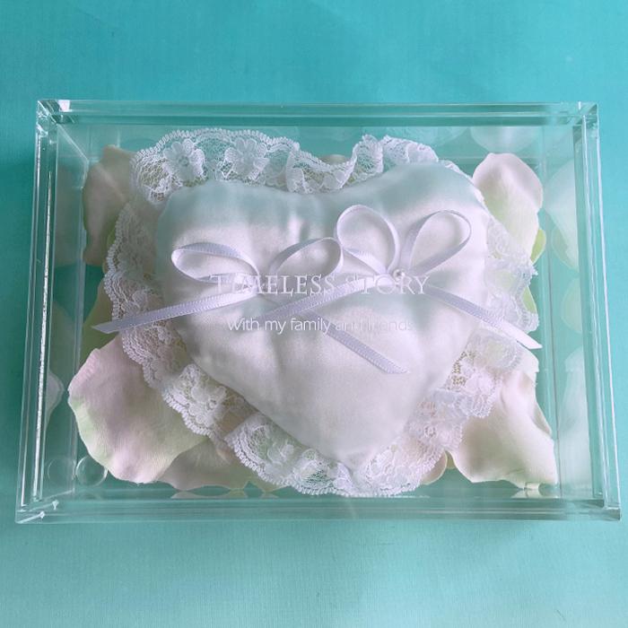 クリアボックス リングピロー 完成品 結婚式 ふた付き リングボーイ