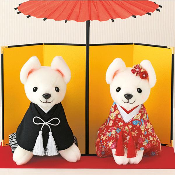 最先端 和装のウェルカムドッグ手作りキット ボア生地カット済み 結婚式 和風ウェルカムドール 犬 いぬ 金屏風 毛氈はついておりません 全国組立設置無料 Fundpoint In