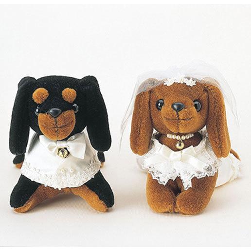 洋装ミニチュアダックスのウェルカムドール完成品ウェルカムドッグ 結婚式 犬のぬいぐるみ ダックスフンド