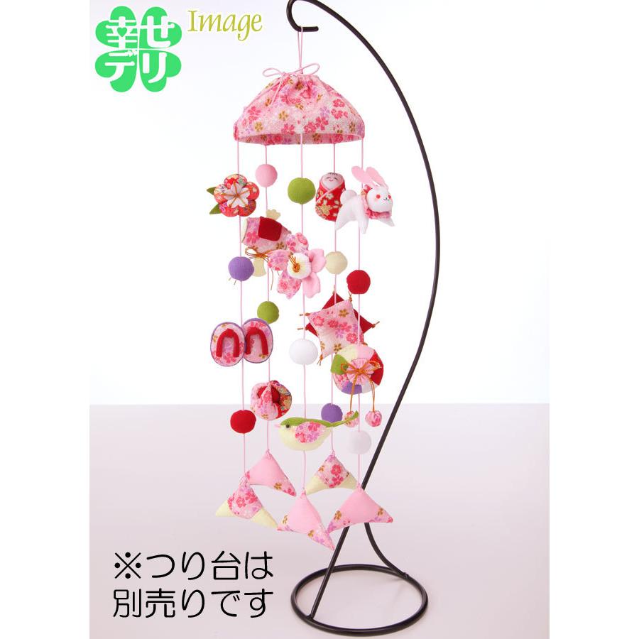 綿・ボンド・両面テープ付き 傘宝つるし雛5本飾り ピンク 手作りキット