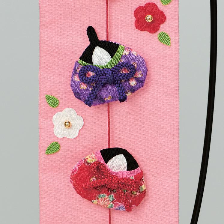 てまり針・ボンド・綿付 掛け軸のようなお雛様 ピンク 手作りキット