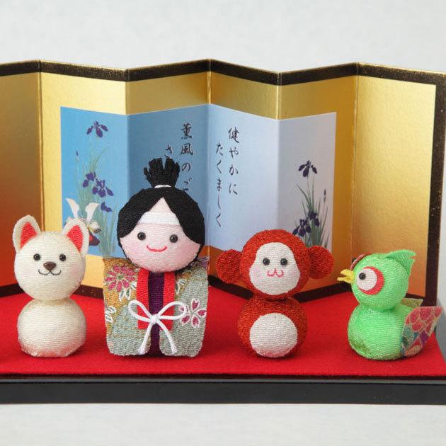 端午の節句の 桃太郎 と犬 猿 キジ手作りキット 金屏風 赤毛せん 立て札付き 五月人形 男の子 こどもの日 初節句 出産祝い 置き物 Th Lh66 幸せデリバリー 通販 Yahoo ショッピング
