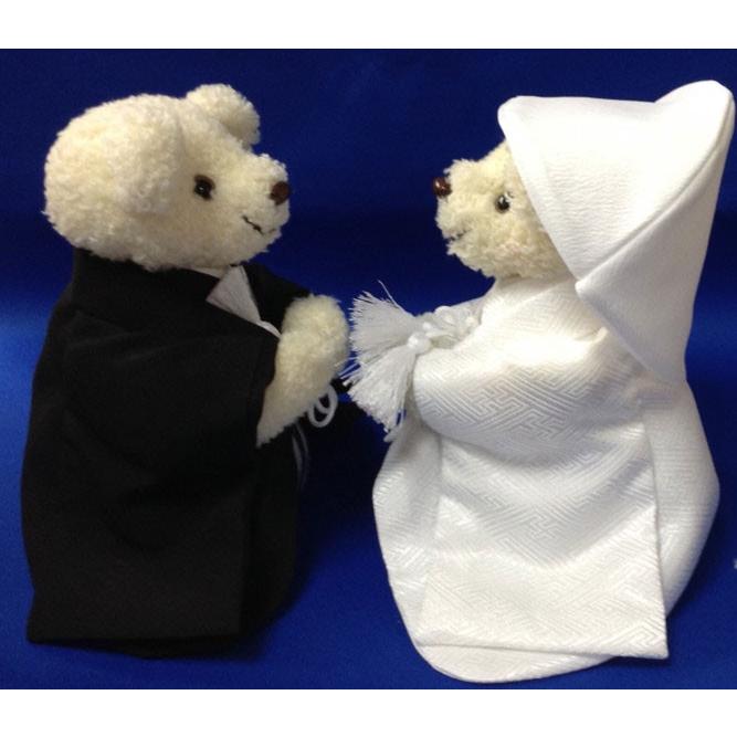 しあわせいっぱい和装くまさんのウェルカムベア 完成品 座ったタイプ