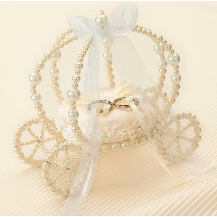 ビーズで作るかぼちゃの馬車のリングピロー シャンパンゴールド 手作りキット ウェディング 花嫁diy 結婚式 メーカー直送