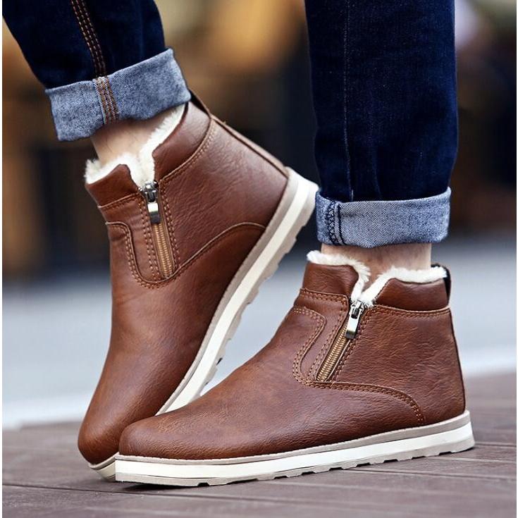 3色 メンズショートブーツ スノーブーツ ムートンブーツ 冬靴 裏起毛 ワークブーツ エンジニアブーツ 保温 防寒 18nx57 しあわせクローゼット 通販 Yahoo ショッピング