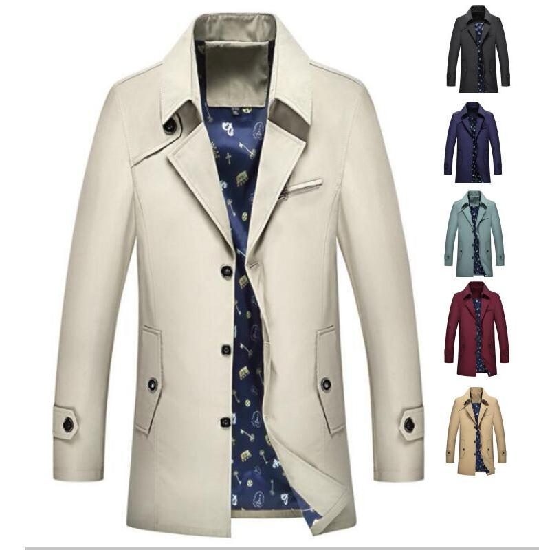 6色 トレンチコート メンズ スプリングコート ビジネスコート ライトアウター ミドルコート 大きいサイズ 春秋冬 カジュアル M 9xl 最安挑戦