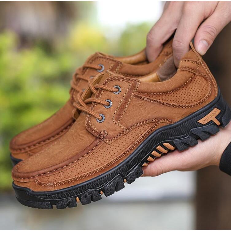 トレッキングシューズメンズ 牛革 アウトドアシューズ ハイキングシューズ ウォーキングシューズ遠足靴ローカット 登山靴 防滑耐磨耗 dsx47 しあわせクローゼット 通販 Yahoo ショッピング