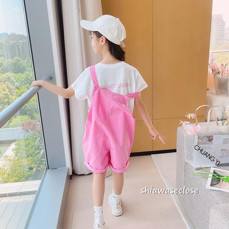 オーバーオール キッズ サロペット 子供服 ベビー ショートパンツ+T 