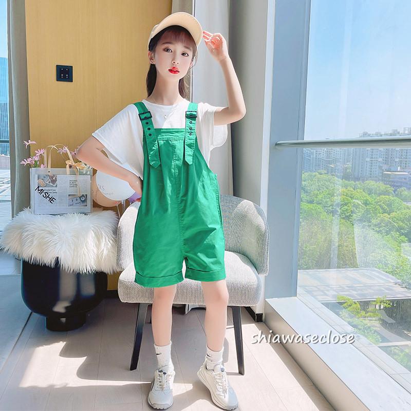 オーバーオール キッズ サロペット 子供服 ベビー ショートパンツ+T 