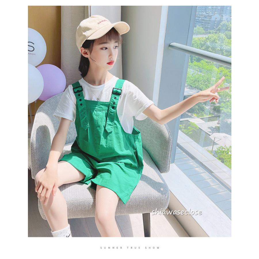 オーバーオール キッズ サロペット 子供服 ベビー ショートパンツ+T 