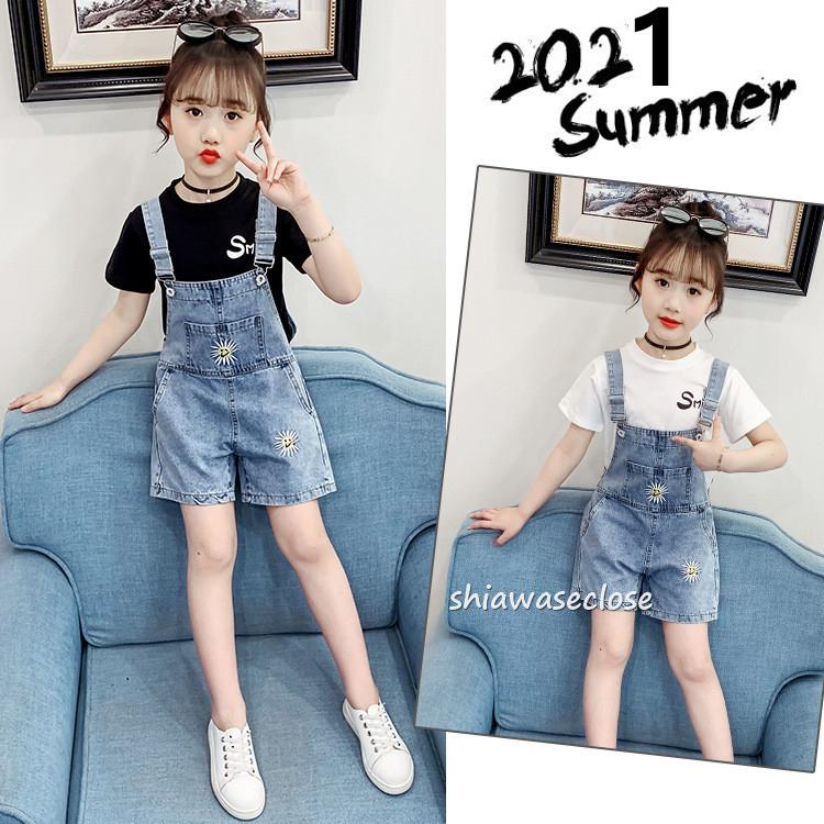 オーバーオール キッズ サロペット 子供服 ベビーデニムパンツ ロングパンツ Tシャツ 2点セット オールインワン 女の子 ボトムス 可愛い ジュニア ガールズ 21rtbdk45 しあわせクローゼット 通販 Yahoo ショッピング