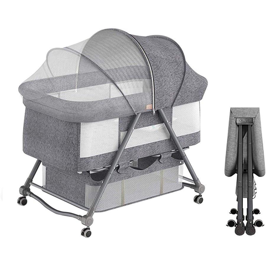 ベビーベッド ベビーラック ハイローベッド 折りたたみ 組み立て不要 キャスタ付き ゆりかご 収納便利 調整可能 通気 洗濯 21yey5 しあわせクローゼット 通販 Yahoo ショッピング