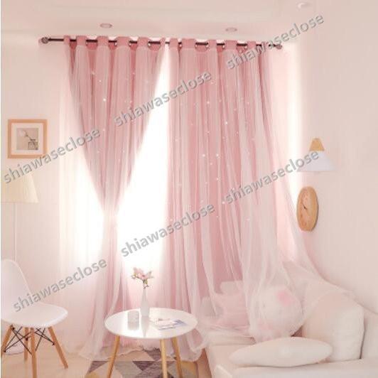カーテン No.58 ピンク レース オーダー 遮光 一体型 二重カーテン カーテン No.58 ピンク レース オーダー 遮光 一体型 二重カーテン