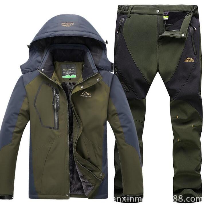 5色 メンズマウンテンパーカー ミリタリージャケット 裏ボア マンパー スキーウェア 上下セット フード取り外せ可能 Sale 78 Off