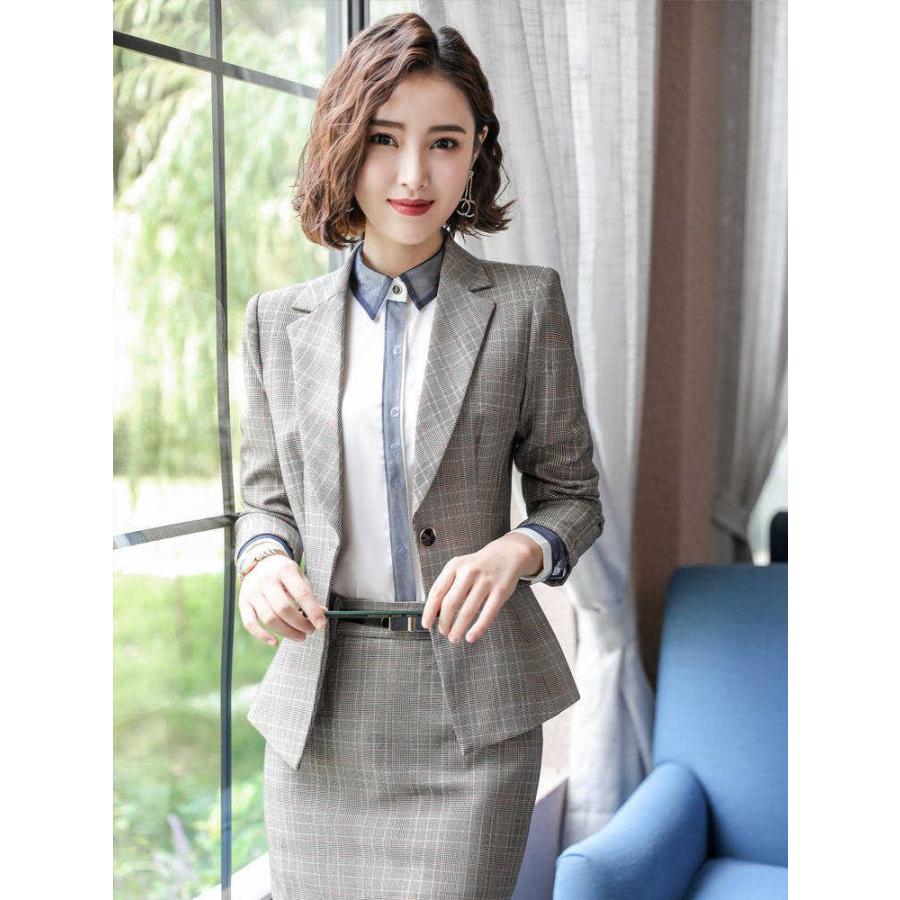 セットアップスーツ レディース パンツスーツ フォーマルスーツ 通勤 Ol スカートスーツ チェック柄 2点セット オフィススーツ 春秋冬 セレモニー スーツ Tzx3 しあわせクローゼット 通販 Yahoo ショッピング