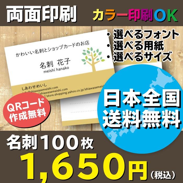 期間限定プラケース付き おしゃれなビジネス名刺作成 両面印刷 100枚 送料無料 Qr作成 写真 ロゴ 選べる用紙 選べるサイズ 選べるフォント Mk503c01 R しあわせめいし 通販 Yahoo ショッピング