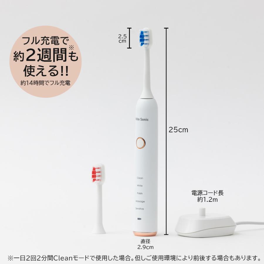 電動歯ブラシ 音波歯ブラシ ホワイトソニック White Sonic ホワイト