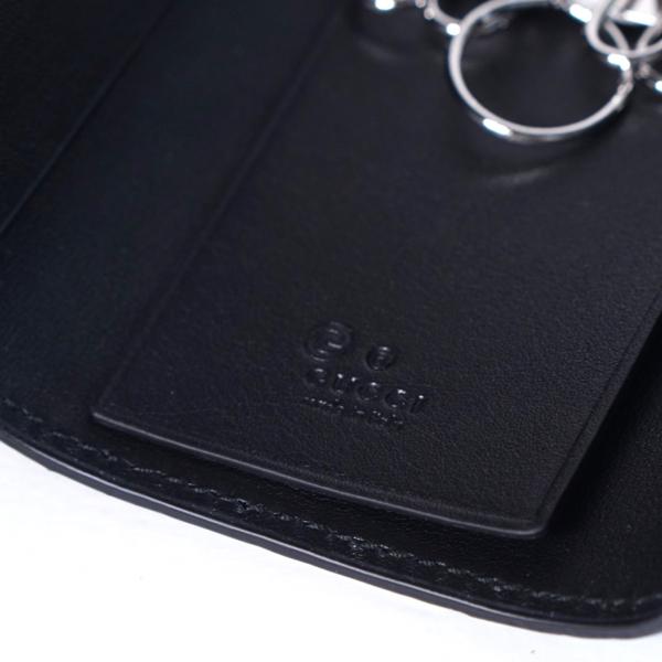 GUCCI グッチ キーケース マイクロ GGシマ 6連 ブラック 新品 GUCCI グッチ キーケース マイクロ GGシマ 6連 ブラック 新品