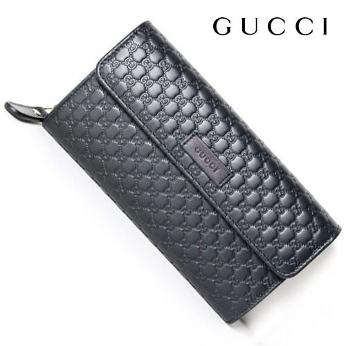 グッチ 長財布 GUCCI 多収納 二つ折りラウンドジップ小銭入れ付き 449364 BMJ1G 1000 マイクログッチシマ ブラック 黒 新品正規品  送料無料 ブラック｜shibaryu