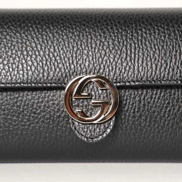 GUCCI グッチ 長財布 インターロッキングG 二つ折り ブラック GUCCI グッチ 長財布 インターロッキングG 二つ折り ブラック