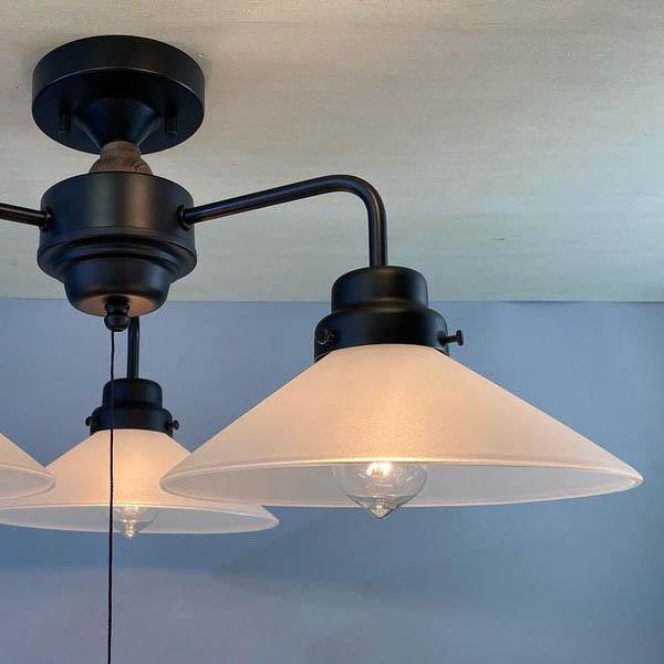 新品未使用　後藤照明　3547BK ３灯 後藤照明 GLF-3547BK 3灯シーリングライト 外消しガラスP1 黒